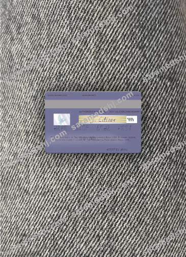 USA Huntington Bancshares Bank visa card photolook back